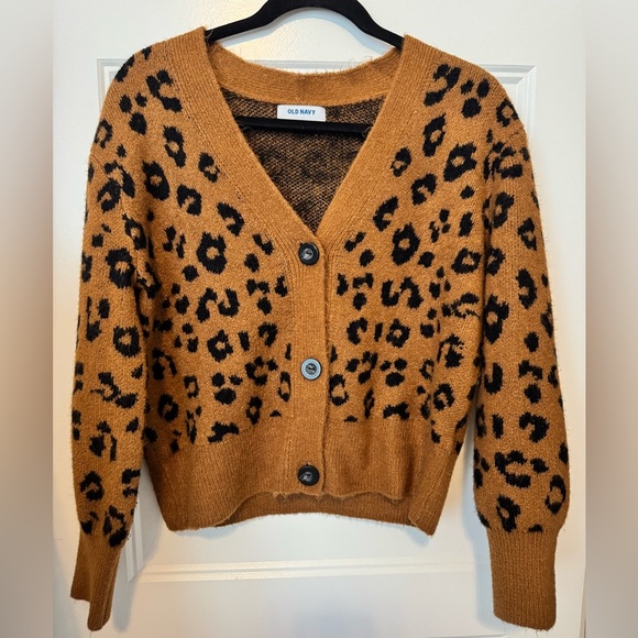 Old Navy Leopard V Neck Sweater Size XS - Picture 1 of 5